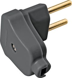 TRAM.PLUG ANGULAR 2P 20A/250V PRETO REFORÇADO EMB. 30 UNI