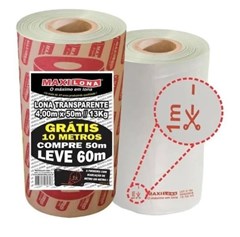 LONA PLAST 4X50 TRANSPARENTE MAXILONA 13KG ROLO