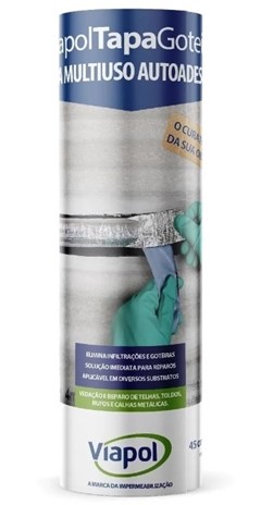 VIAPOL TAPA GOTEIRA 45CM X 10M MULTIUSO