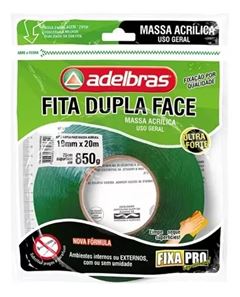 ADELBRAS FITA DUPLA FACE VERDE PRO MASSA  ACRILICA 19MM X 20M 