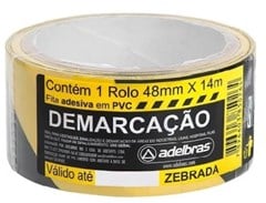 ADELBRAS FITA PVC 48MM X 14M - AMARELA / PRETA