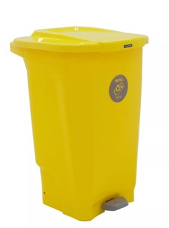 TRAM.LIXEIRA EM PLASTICO T-FORCE AMARELO 100L