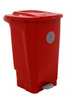 TRAM.LIXEIRA EM PLASTICO T-FORCE VERMELHO 100L