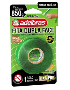 ADELBRAS FITA DUPLA FACE VERDE PRO19MM X 2M