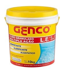 GENCO CLORO GRANULADO 10KG MULTIPLA ACAO 3 EM 1