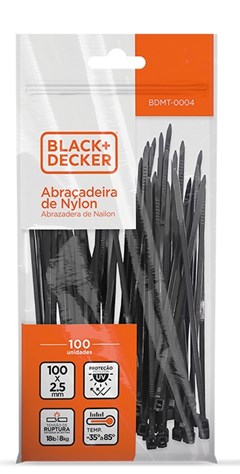 BD.ABRACADEIRA NYLON 300X4.8 MM PRETA C 100