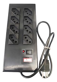 FILTRO DE LINHA CHASSIS MET. PRETO 08 TOMADAS 10A  ANNLUX