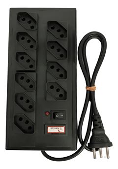 FILTRO DE LINHA CHASSIS MET. PRETO 10 TOMADAS 10A  ANNLUX