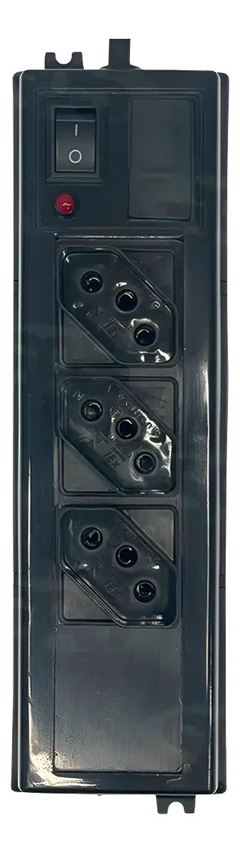 FILTRO DE LINHA CHASSIS MET. PRETO 3 TOMADAS 10A  ANNLUX