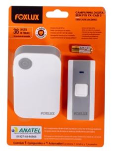 CAMPAINHA SEM FIO BIVOLT FX CAD 3 FOXLUX