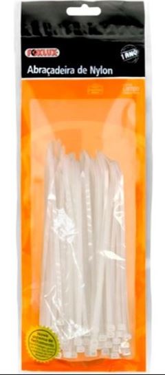 ABRACADEIRAS NYLON 200X2,5 BRANCA C/100 FOXLUX