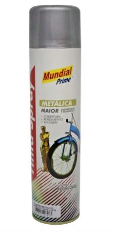 TINTA SPRAY 400ML MUNDIAL PRIME METALICA ALUMINIO AEROFLEX