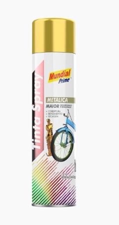 TINTA SPRAY 400ML MUNDIAL PRIME METALICA OURO AEROFLEX