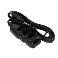 EXTENSAO SAQ 2P+T CB PP 3 X 0,75 TRIP 03M PRETO ANNLUX