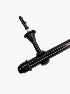 KIT VARAO DE CORTINA 19MM 1,50MT PRETO INTEIRO CADIZ - ASHI