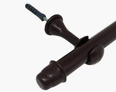 KIT VARAO DE CORTINA 19MM 1,50MT IMBUIA INTEIRO CADIZ - ASHI
