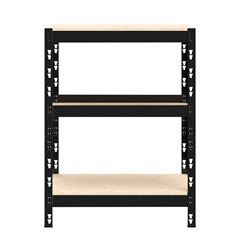 ESTANTE MULTIUSO COM 3 PRATELEIRAS 980X680X300MM - PRETO/CRU MULTIVISAO