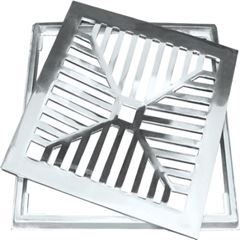 GRELHA COM SUPORTE CONCAVO POLIDO 25 X 25 CM - ACG