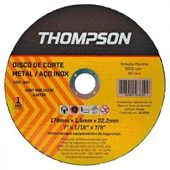 DISCO DE CORTE 7 X 1,6 INOX  THOMPSON