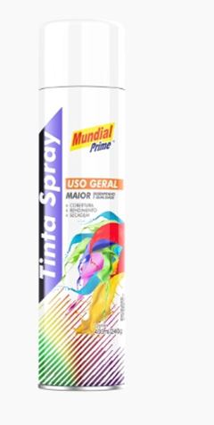 TINTA SPRAY 400ML MUNDIAL PRIME UG BRANCO FOSCO AEROFLEX