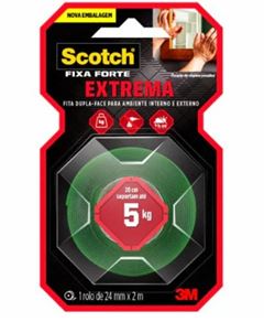 FITA DUPLA FACE FIXA FORTE 5KG EXTREME 24MMX2M 3M
